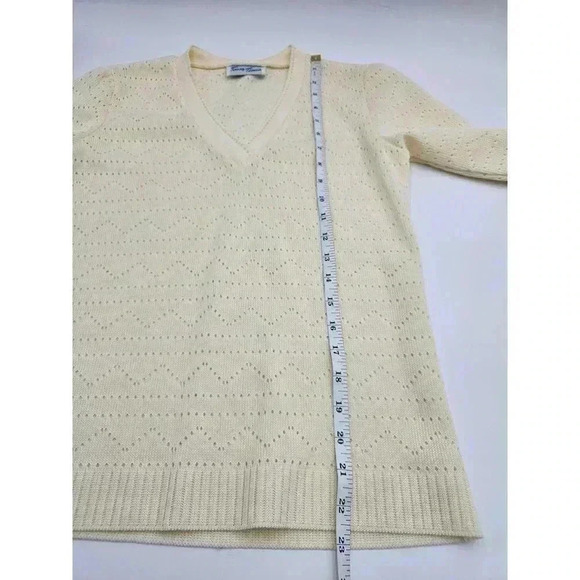 Vintage 70s/80s Style Tour Time Women's Size 10 Off-White Sweater - Picture 6 of 8